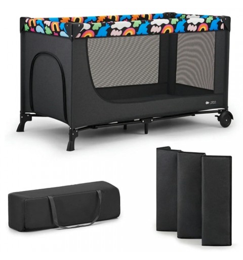 Kinderkraft Joy 2 - łóżeczko turystyczne | Happy Shapes